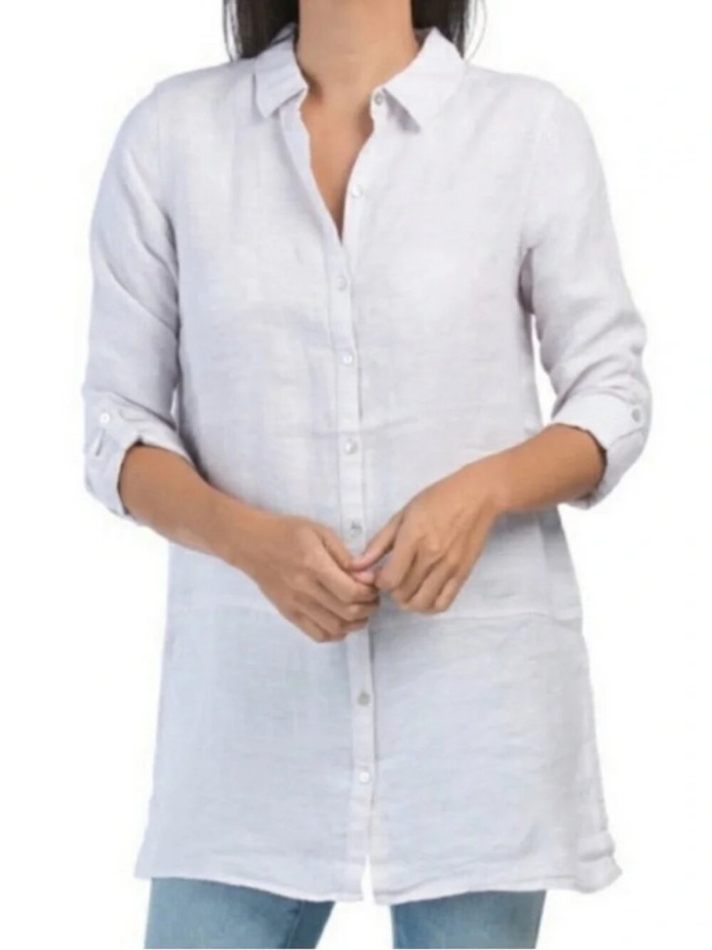 Tahari 100% Linen Tunic Small - Picture 3 of 6